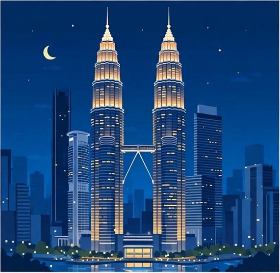 Kuala Lumpur, Malaysia illustration